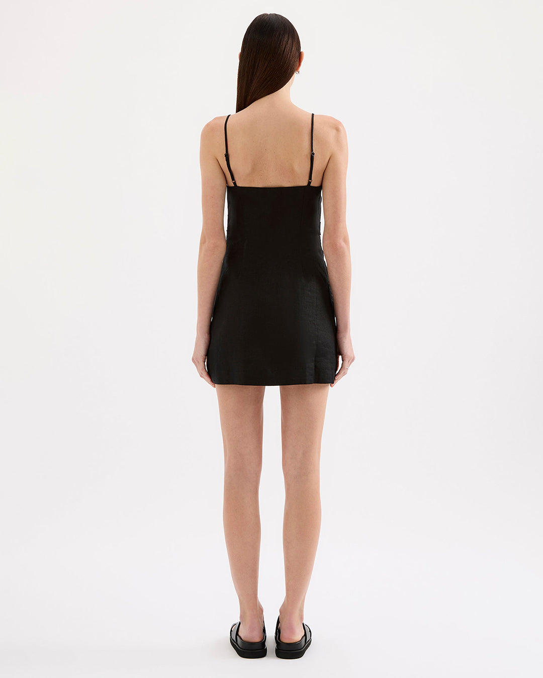 Rani Linen Mini Dress - Black