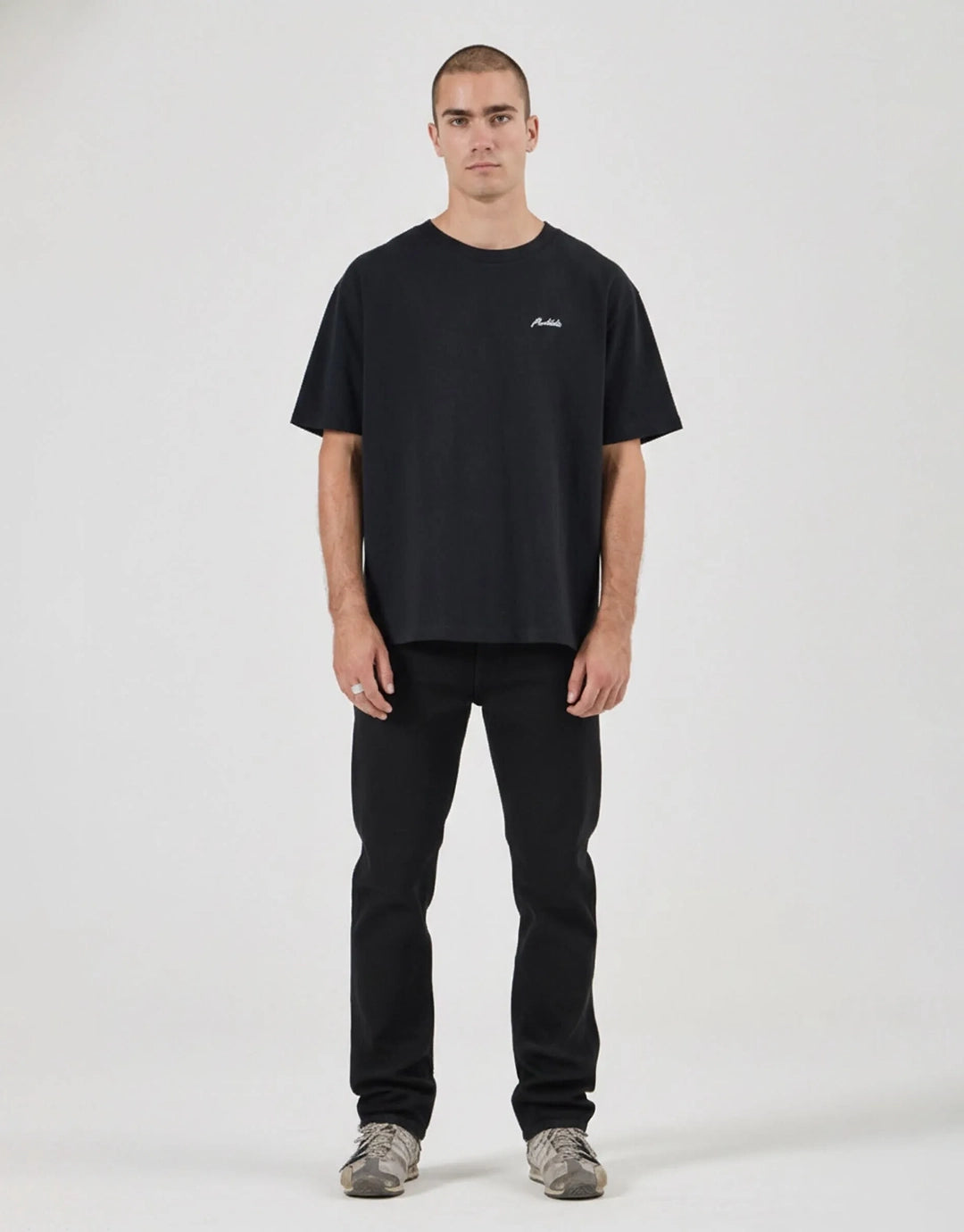 Bronco Slim Straight Denim Jeans - Black