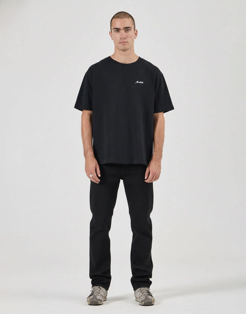 Bronco Slim Straight Denim Jeans - Black by Rollas - view 2