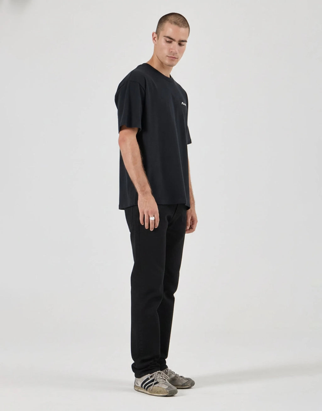 Bronco Slim Straight Denim Jeans - Black