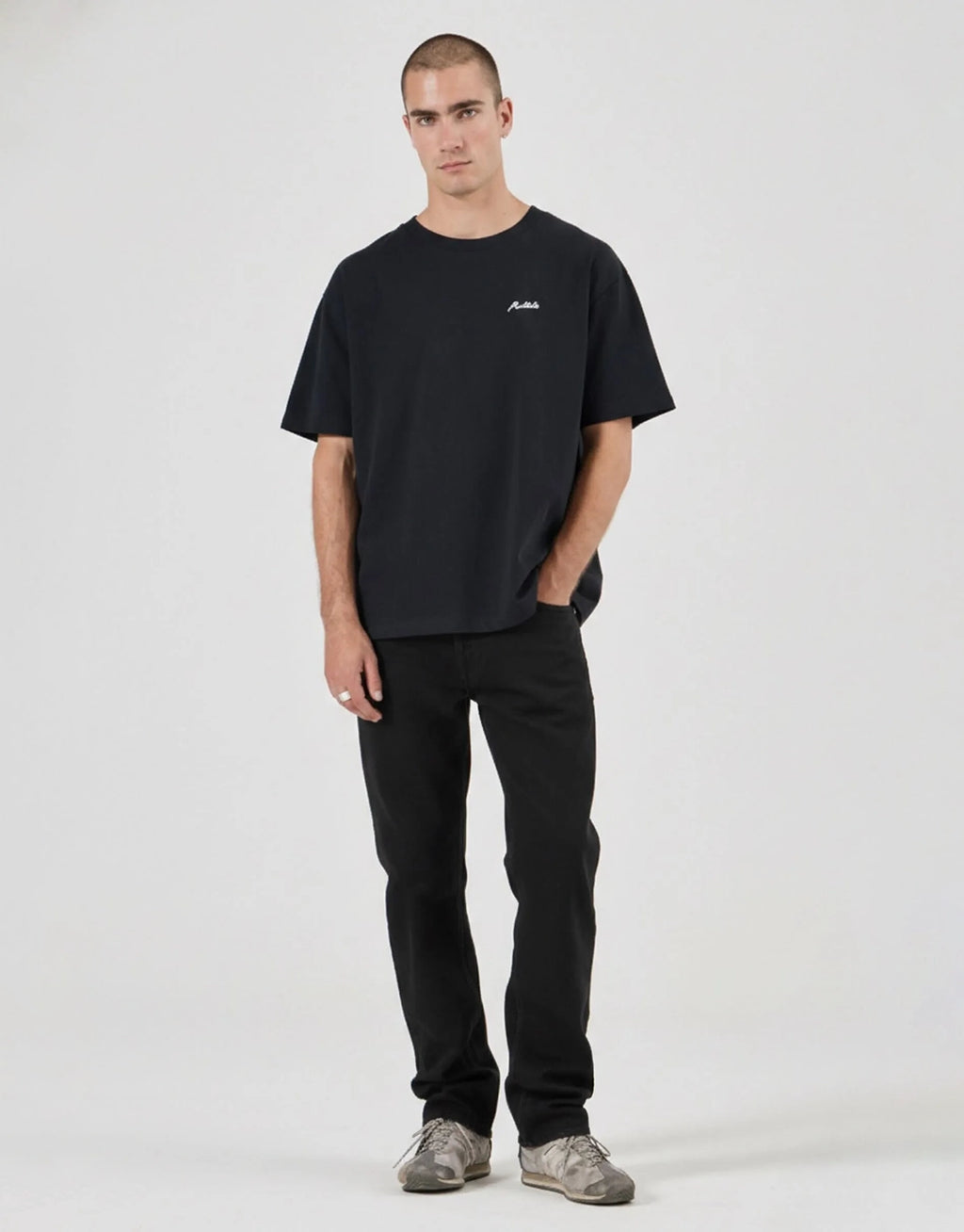 Bronco Slim Straight Denim Jeans - Black