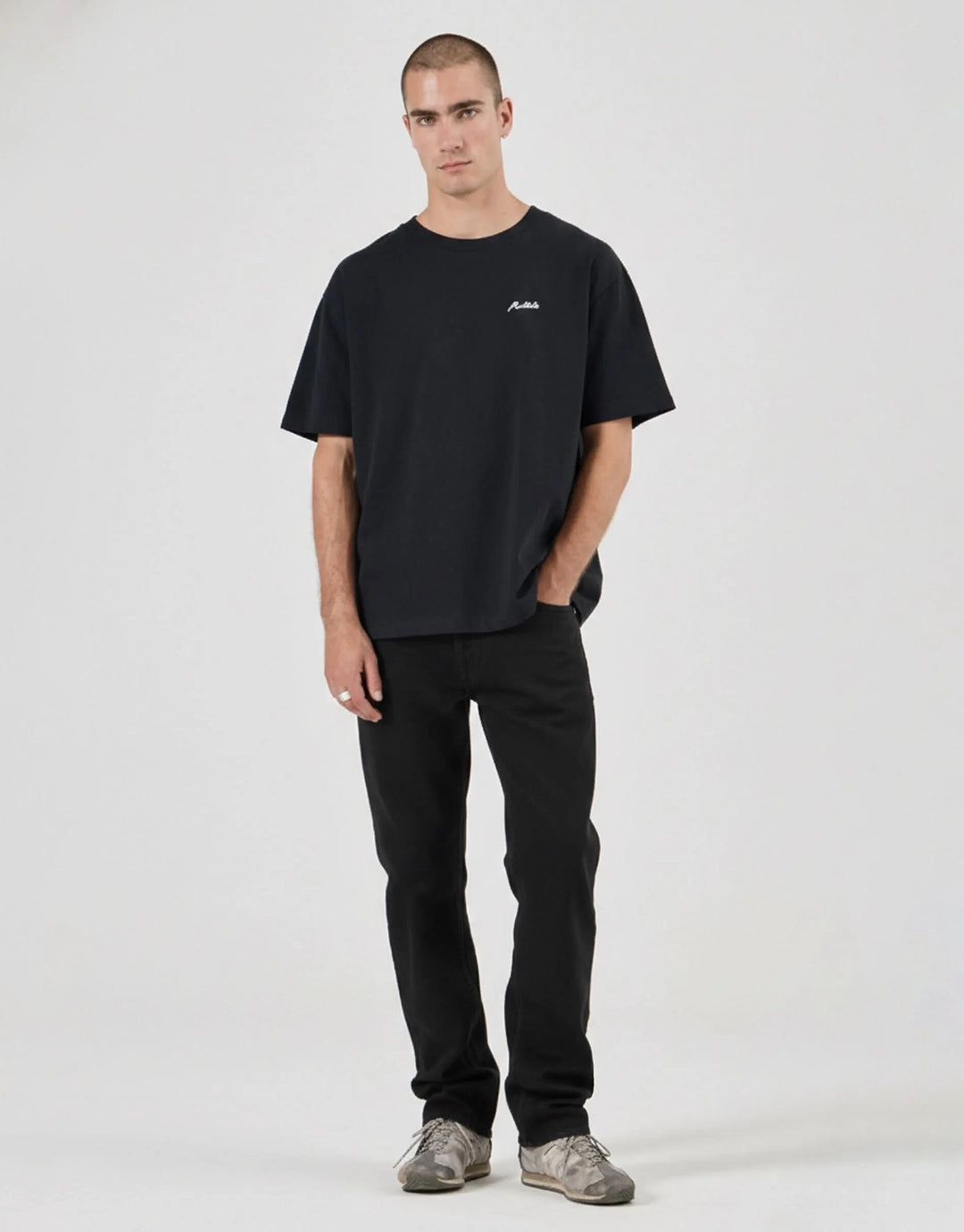 Bronco Slim Straight Denim Jeans - Black