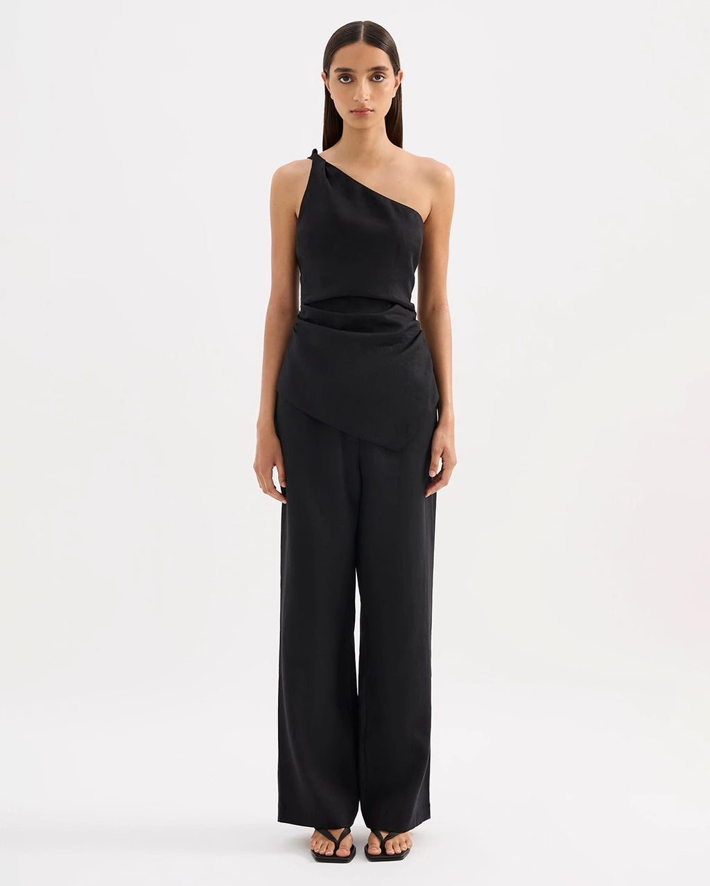 Lotta Linen Top - Black