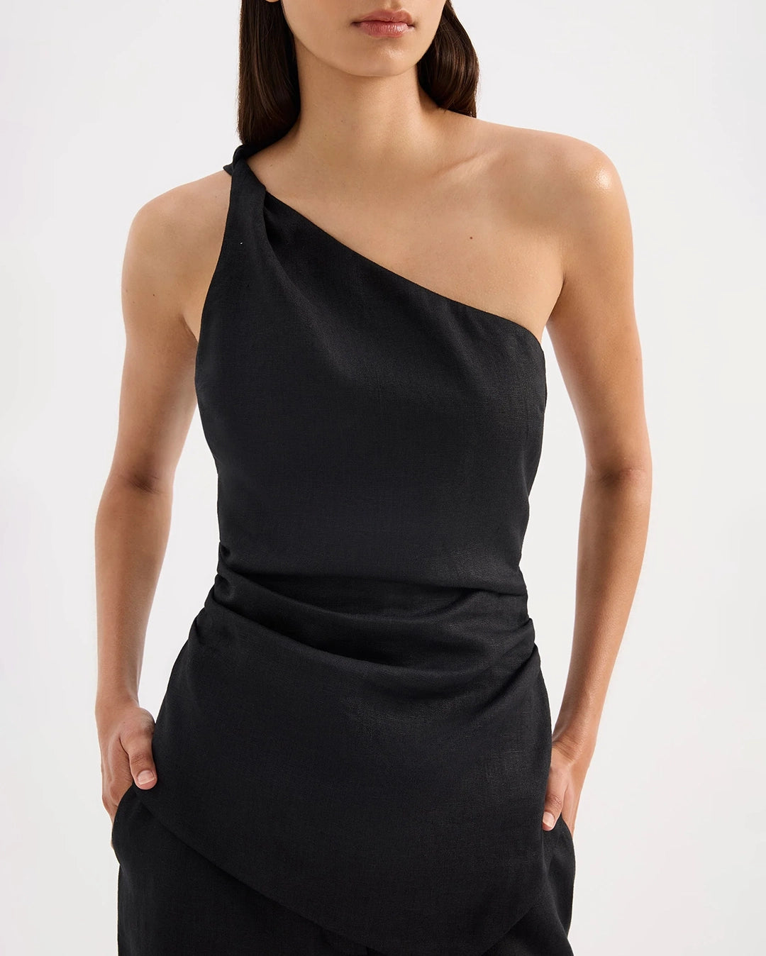 Lotta Linen Top - Black