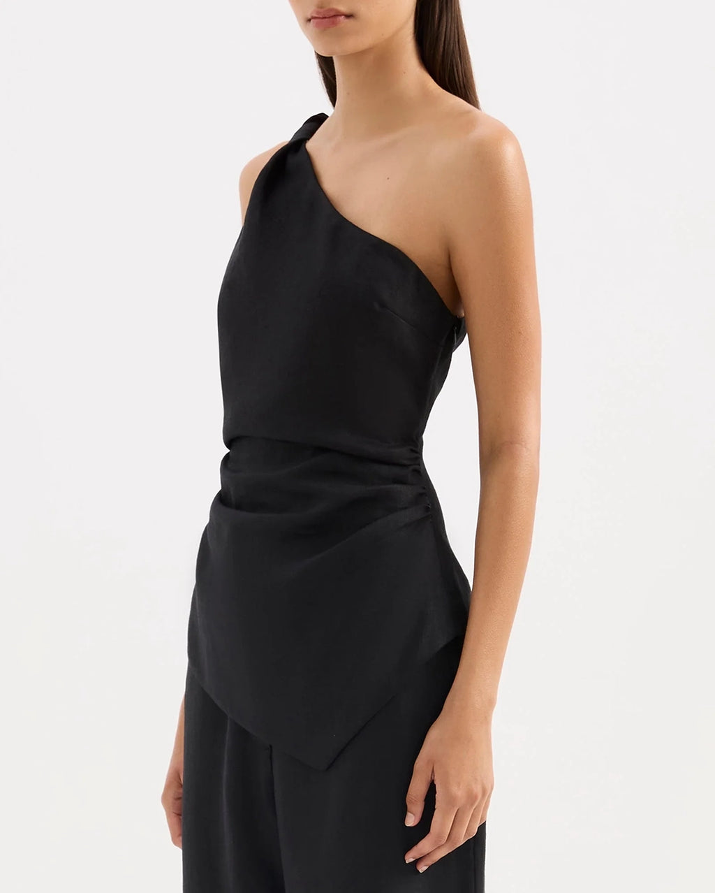 Lotta Linen Top - Black