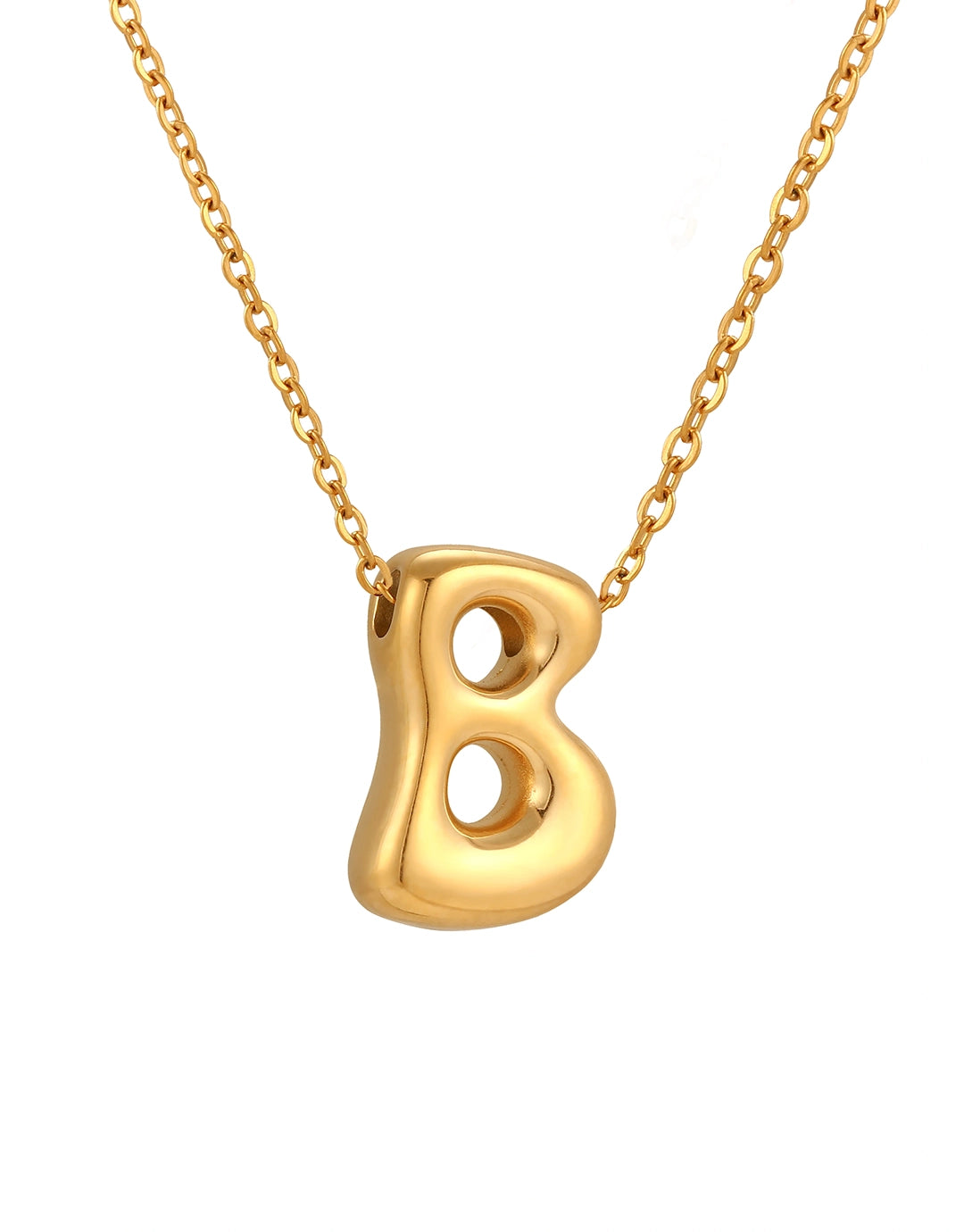 Cloud Letter Pendant Necklace - Gold