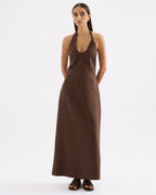 Zayda Linen Dress - Chocolate by Nude Lucy