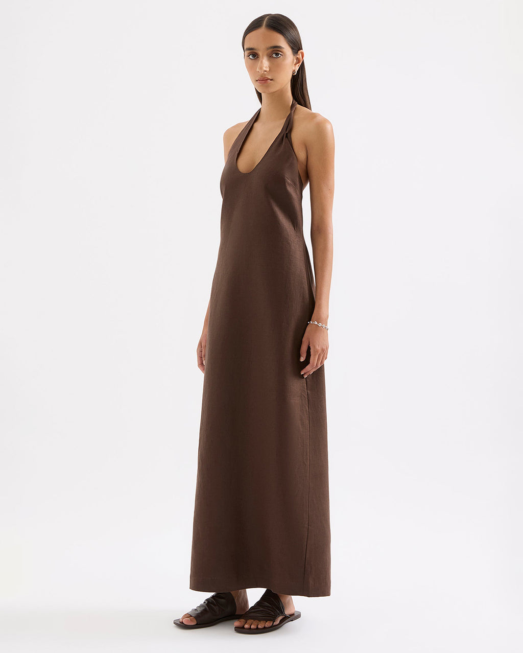 Zayda Linen Dress - Chocolate by Nude Lucy - view 4