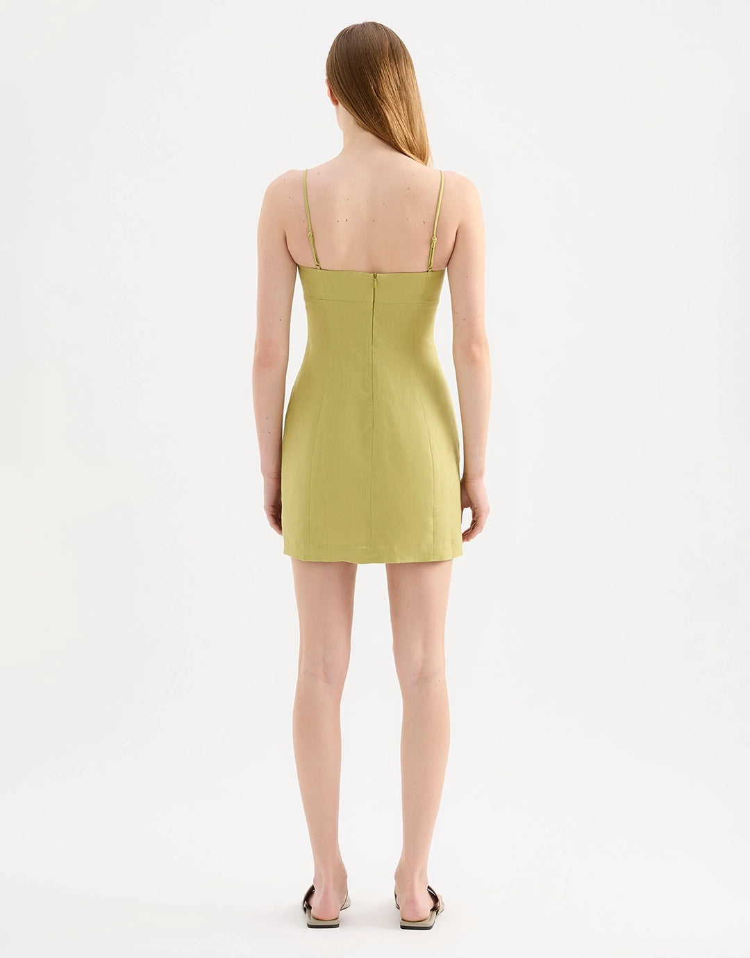 Carmela Linen Mini Dress - Kiwi