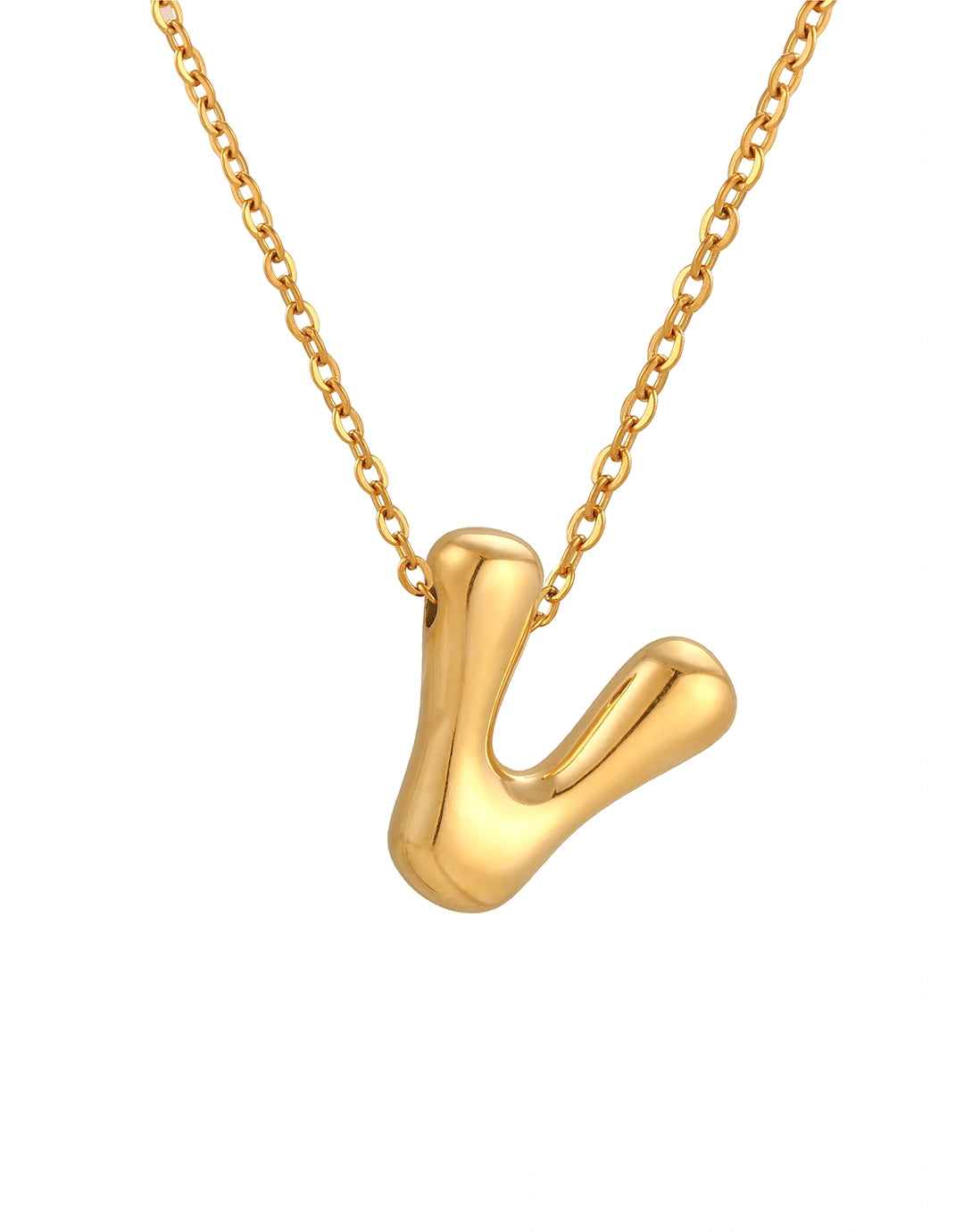 Cloud Letter Pendant Necklace - Gold