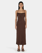 Samantha Midi Dress - Chocolate by Ownley - view 2