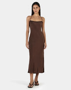 Samantha Midi Dress - Chocolate by Ownley - view 5