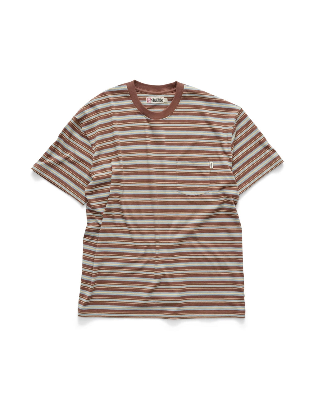Stripe Pocket Tee - Chocolate
