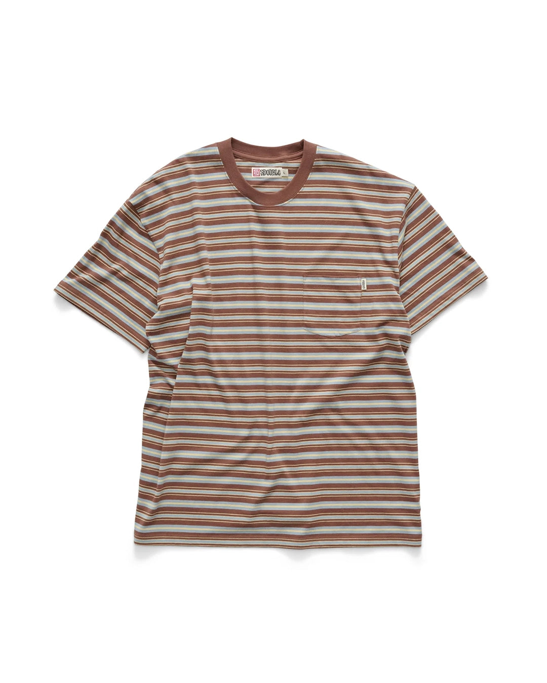 Stripe Pocket Tee - Chocolate