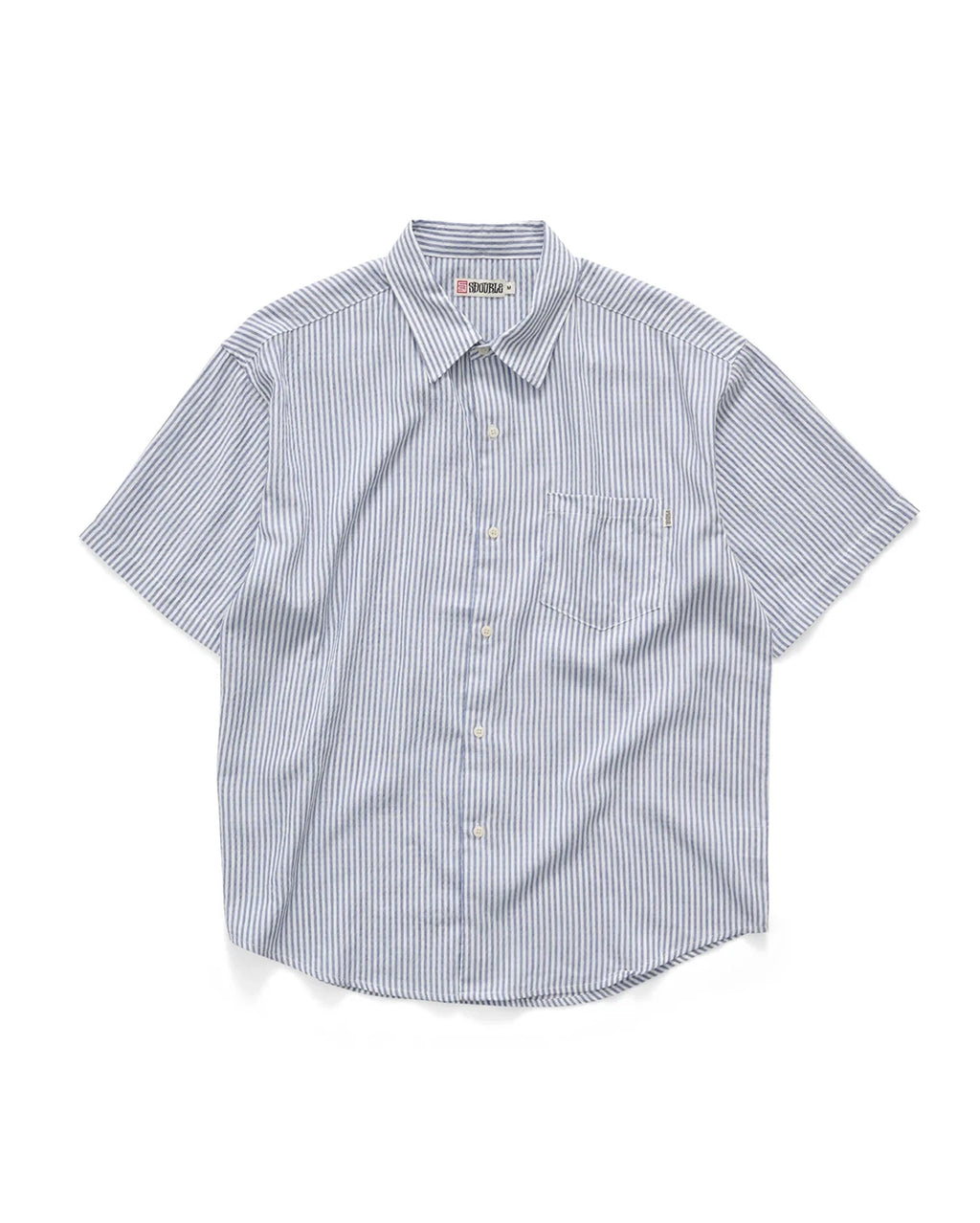 James Stripe Short Sleeve Shirt - Blue Stripe