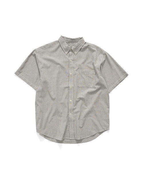 Bay Stripe Short Sleeve Classic Shirt - Black/White Stripe by S-Double