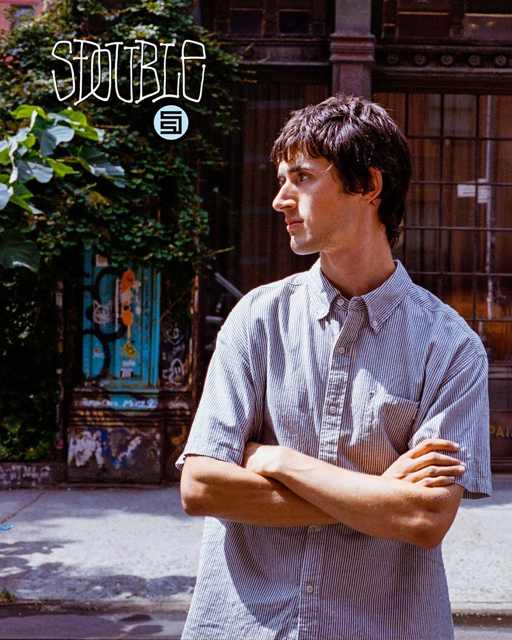 Bay Stripe Short Sleeve Classic Shirt - Black/White Stripe