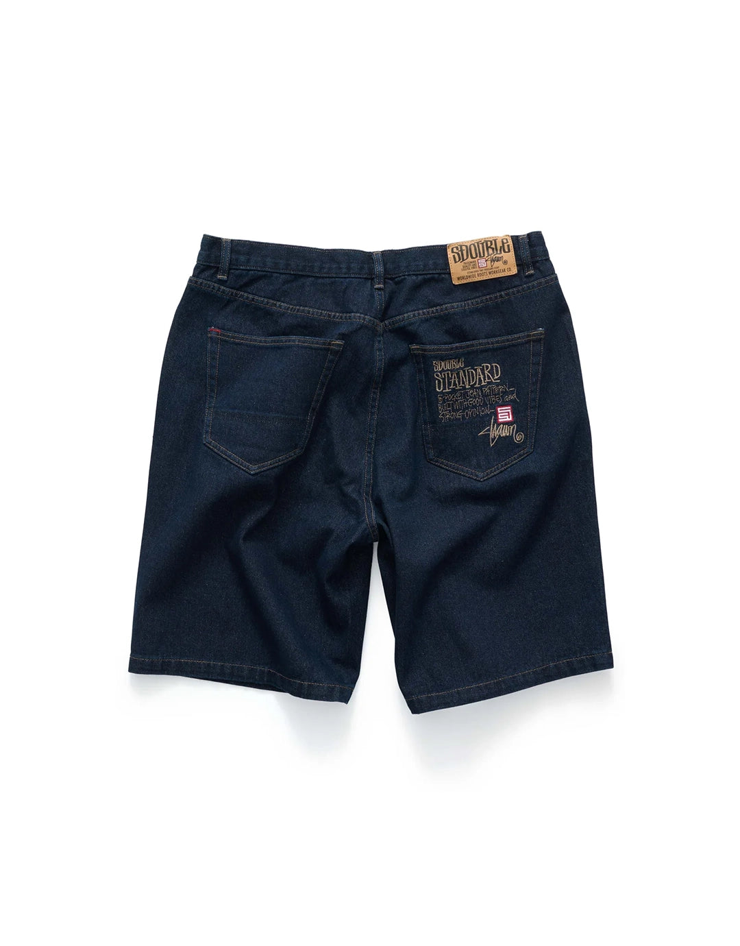 Embroidered 5 Pocket Denim Shorts - One Rinse