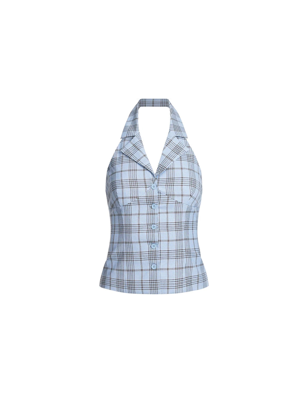 Lure Top - Baby Blue Plaid