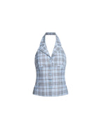 Lure Top - Baby Blue Plaid by Lioness - view 6