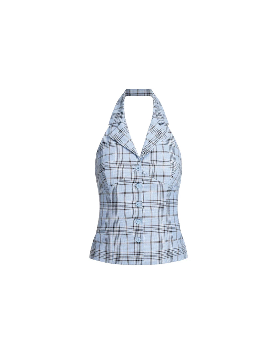 Lure Top - Baby Blue Plaid