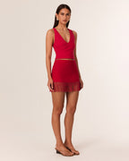 Caspian Mini Skirt - Red - SNDYS