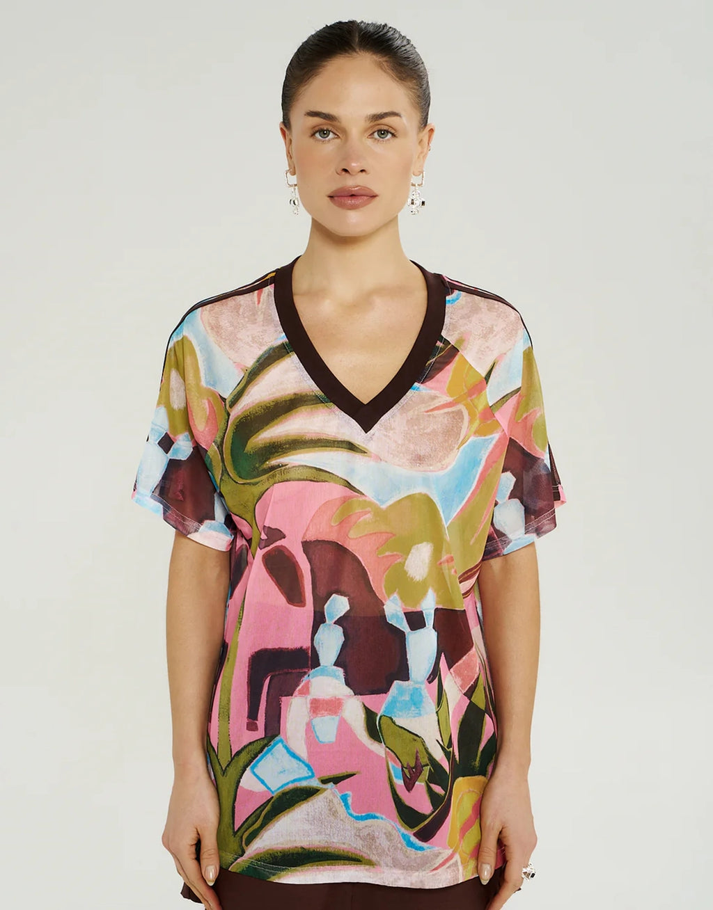V Neck Mesh Tee - Wonderland by Summi Summi - view 3