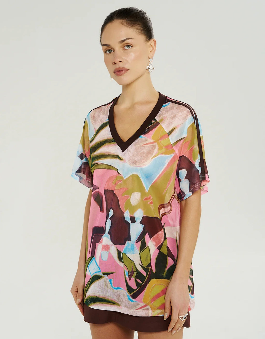 V Neck Mesh Tee - Wonderland by Summi Summi