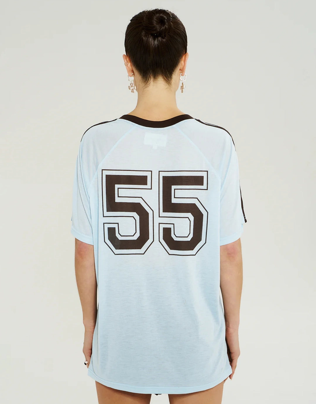 V Neck Jersey Tee - Ice
