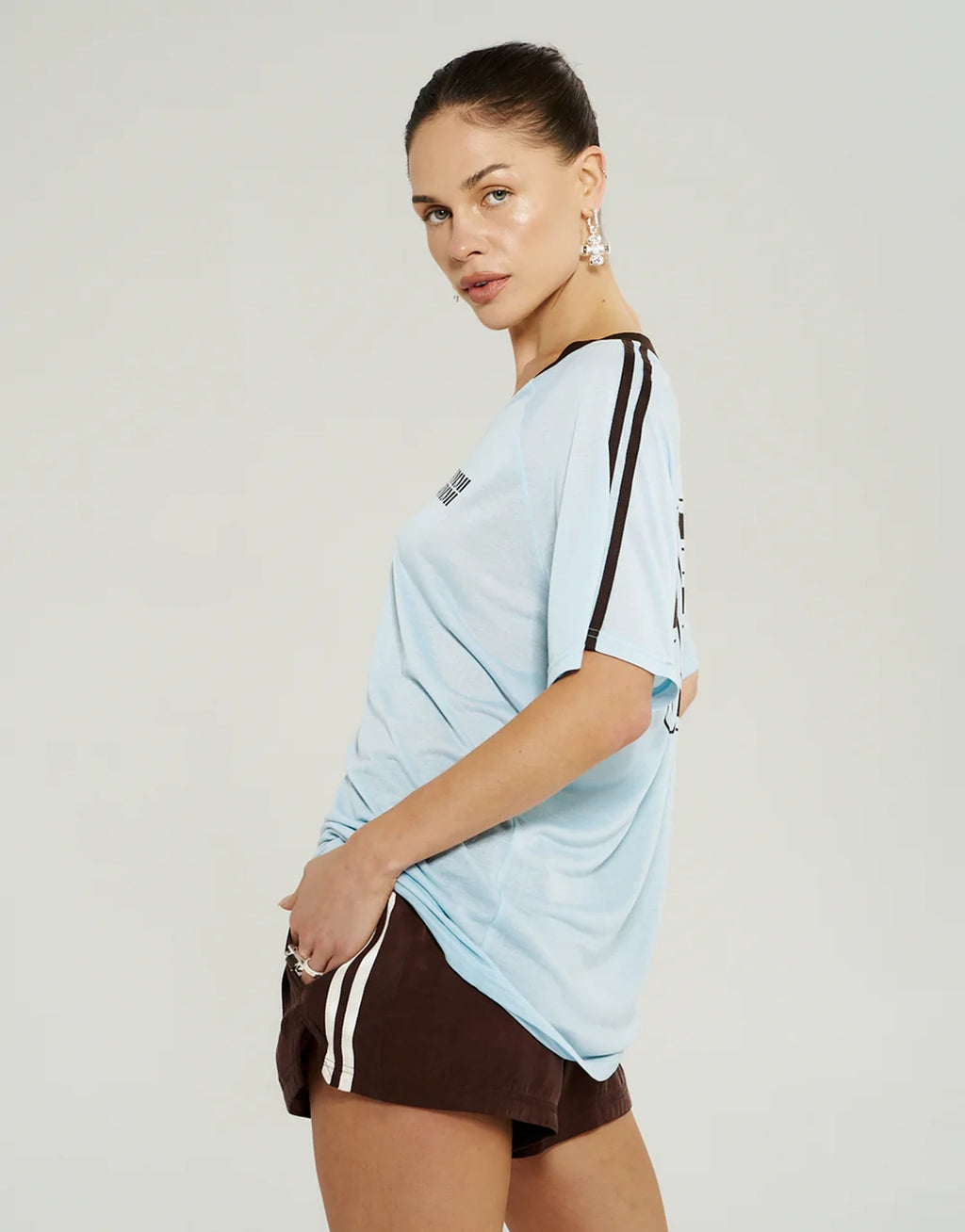 V Neck Jersey Tee - Ice