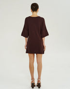 Knit Tie Front Dress - Chocolate by Summi Summi - view 3