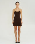 A Line Mini Dress - Chocolate by Summi Summi
