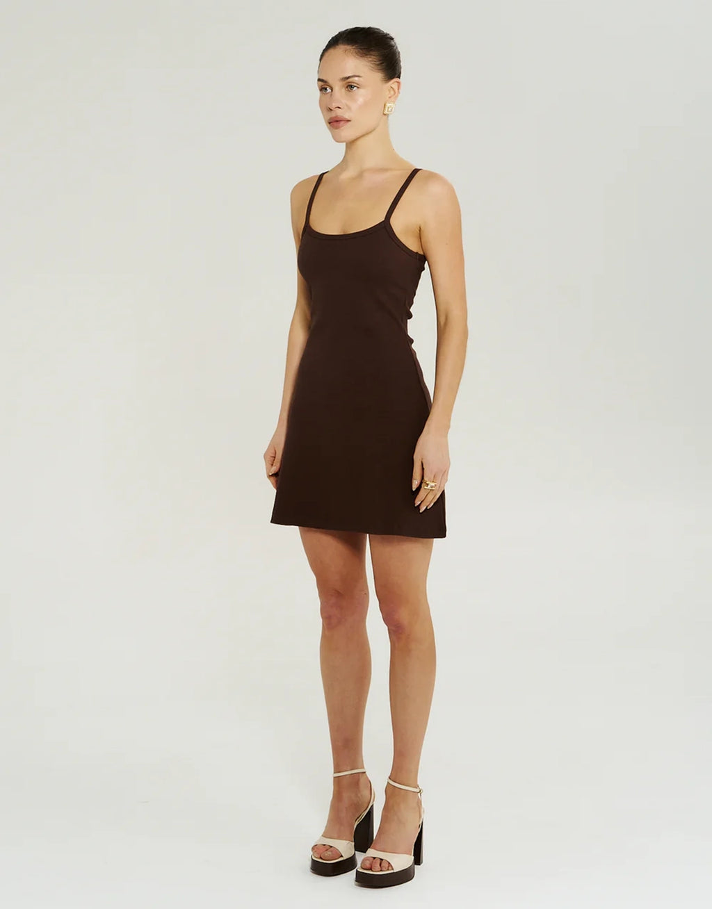 A Line Mini Dress - Chocolate by Summi Summi - view 2