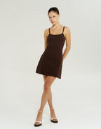 A Line Mini Dress - Chocolate by Summi Summi - view 4