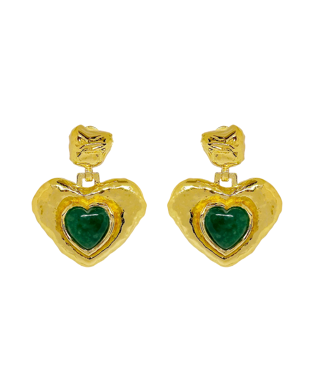 Suri Earrings - Gold Green Aventurine