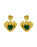 Suri Earrings - Gold Green Aventurine by Mountain and Moon - view 3