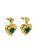 Suri Earrings - Gold Green Aventurine by Mountain and Moon - view 4