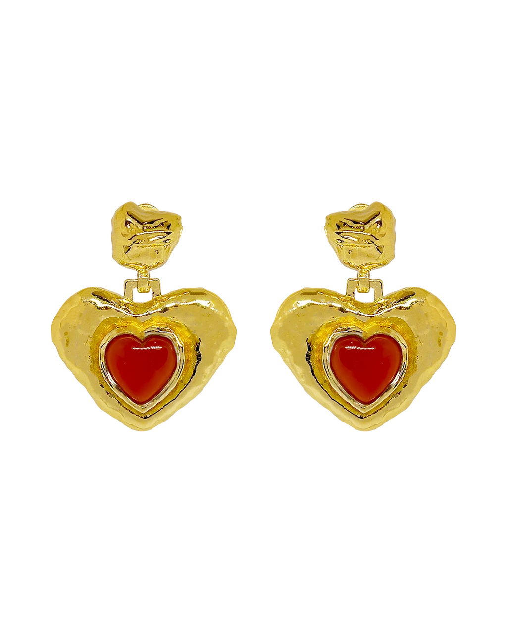 Suri Earrings - Gold Carnelian