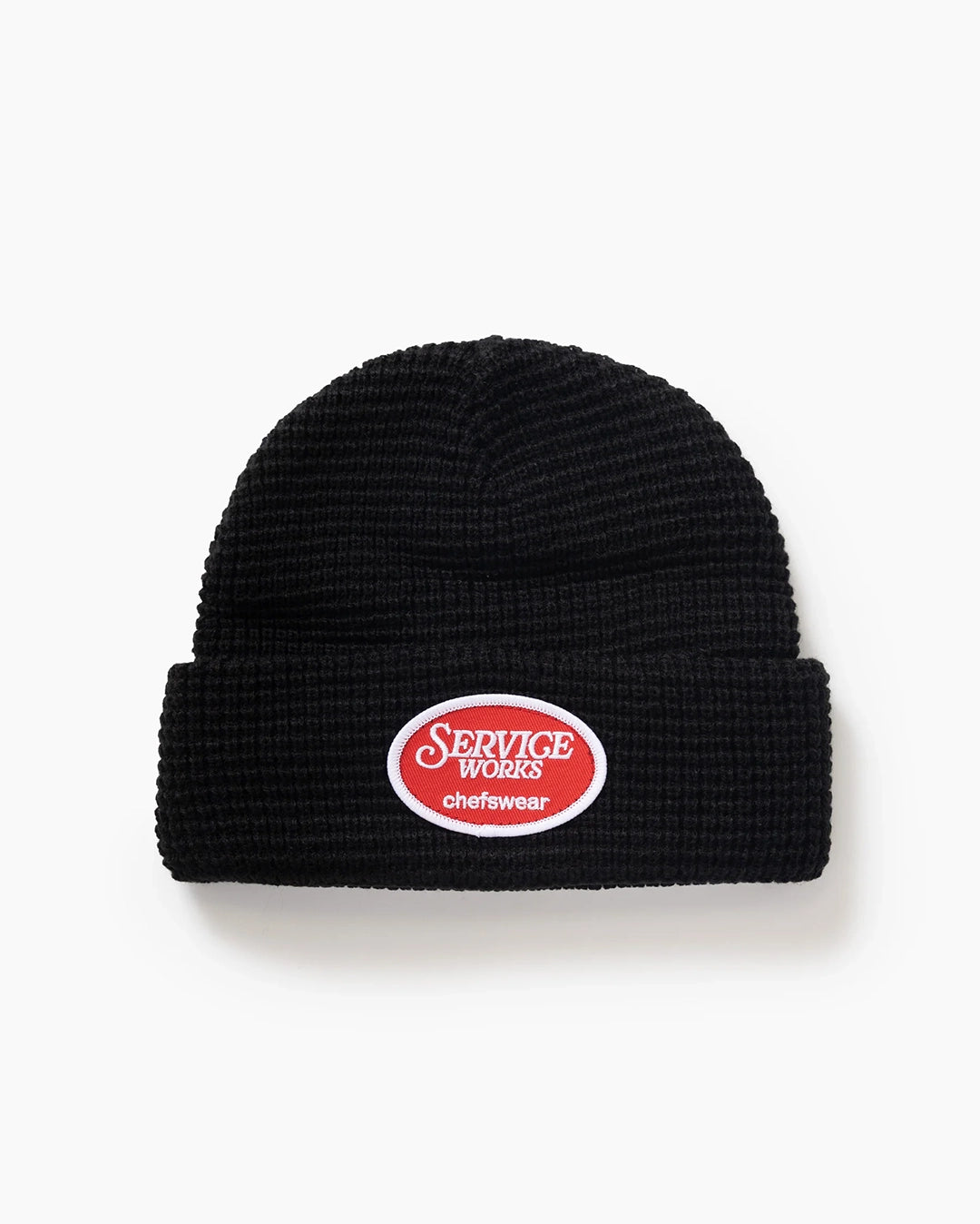 Waffle Patch Beanie - Black