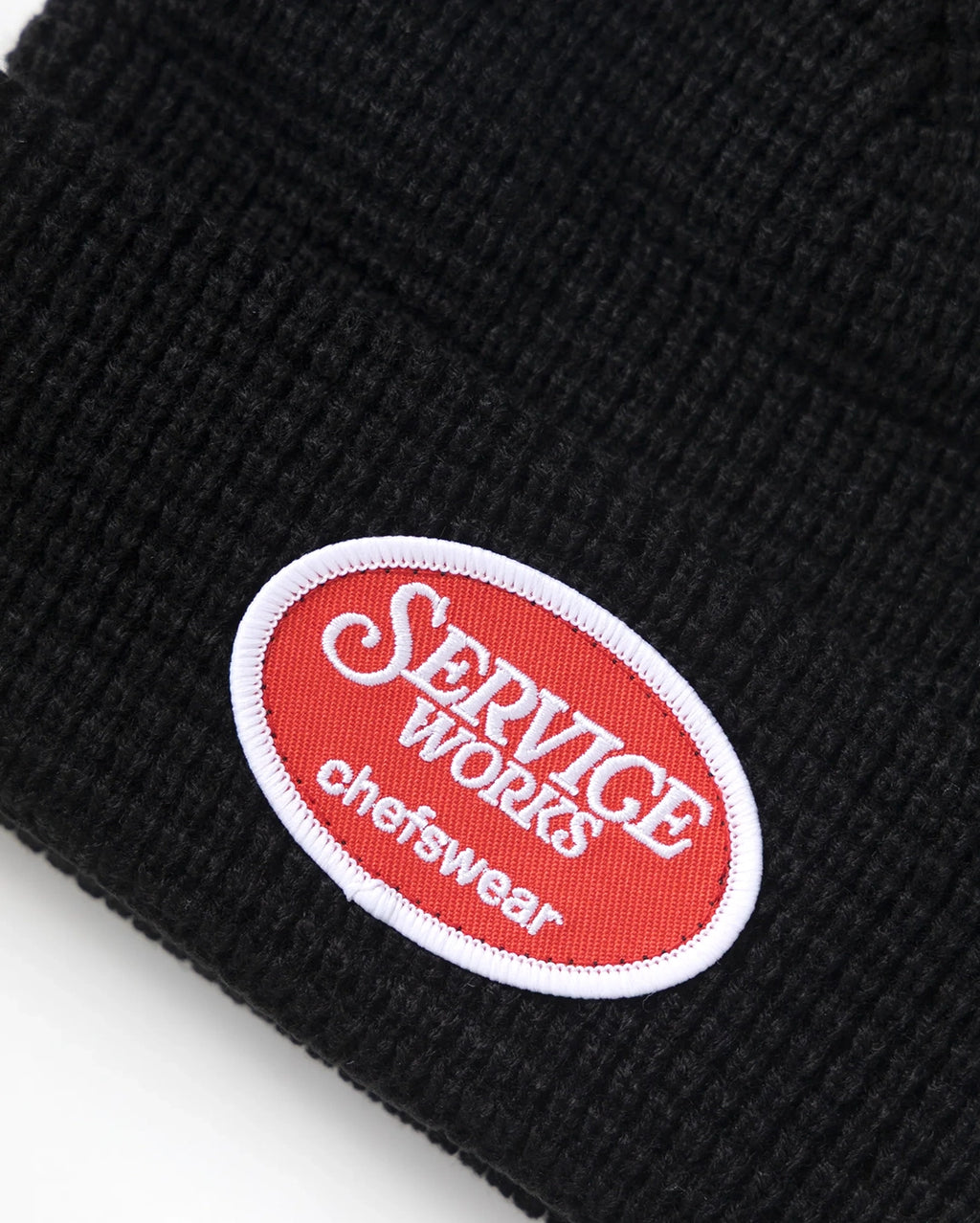 Waffle Patch Beanie - Black