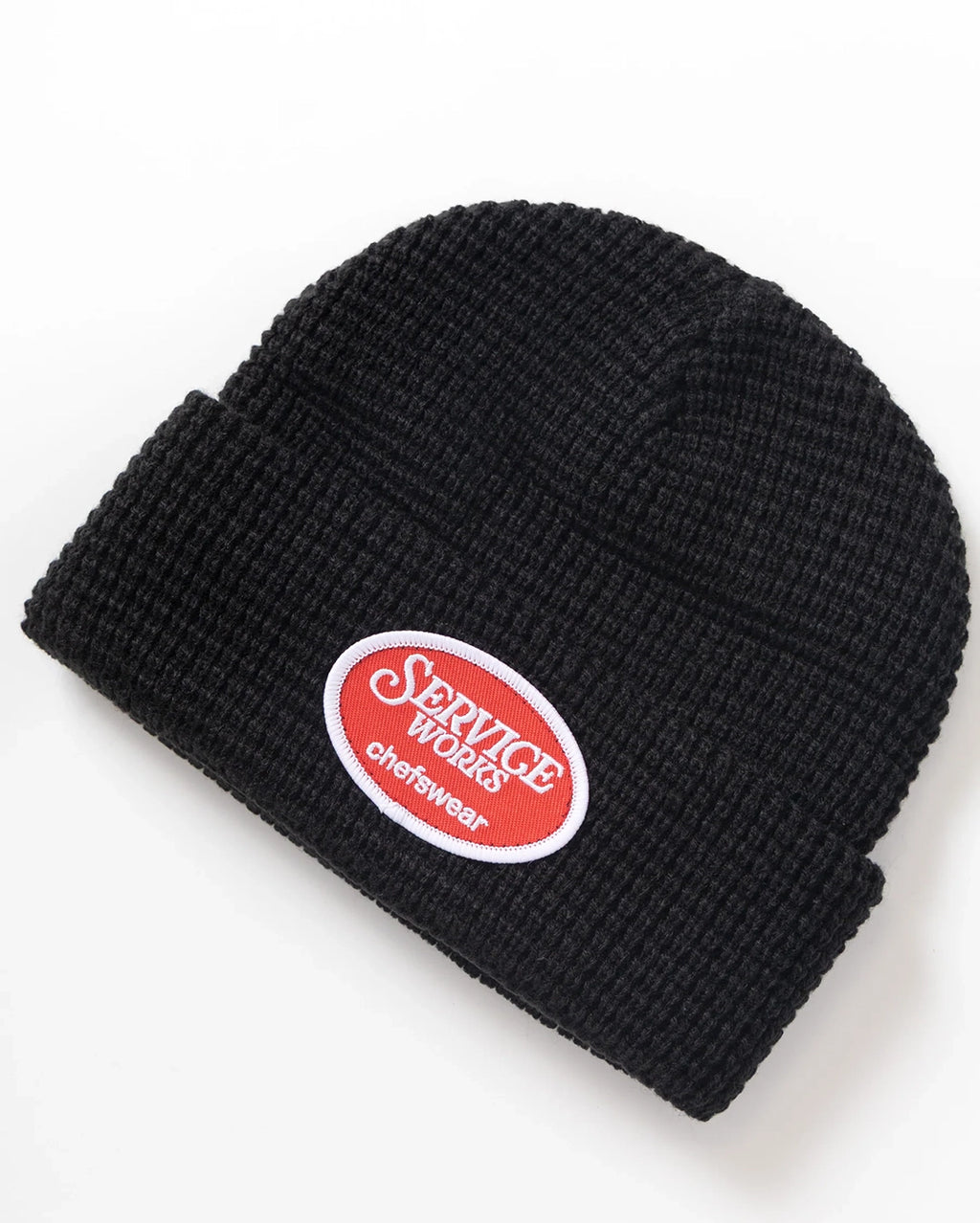 Waffle Patch Beanie - Black