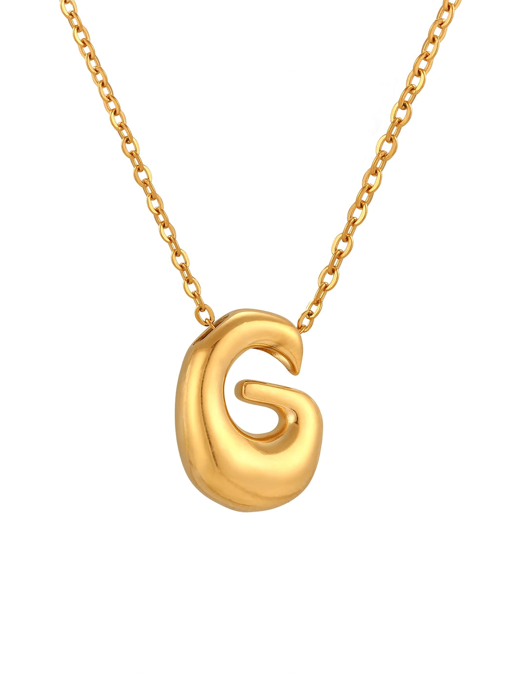 Cloud Letter Pendant Necklace - Gold