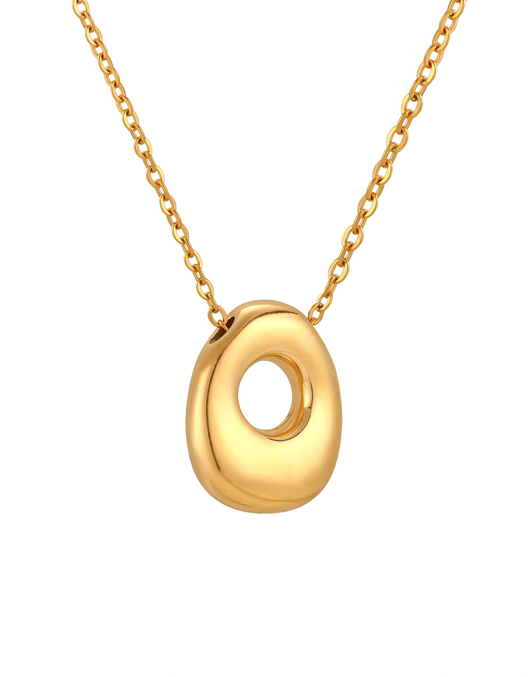 Cloud Letter Pendant Necklace - Gold
