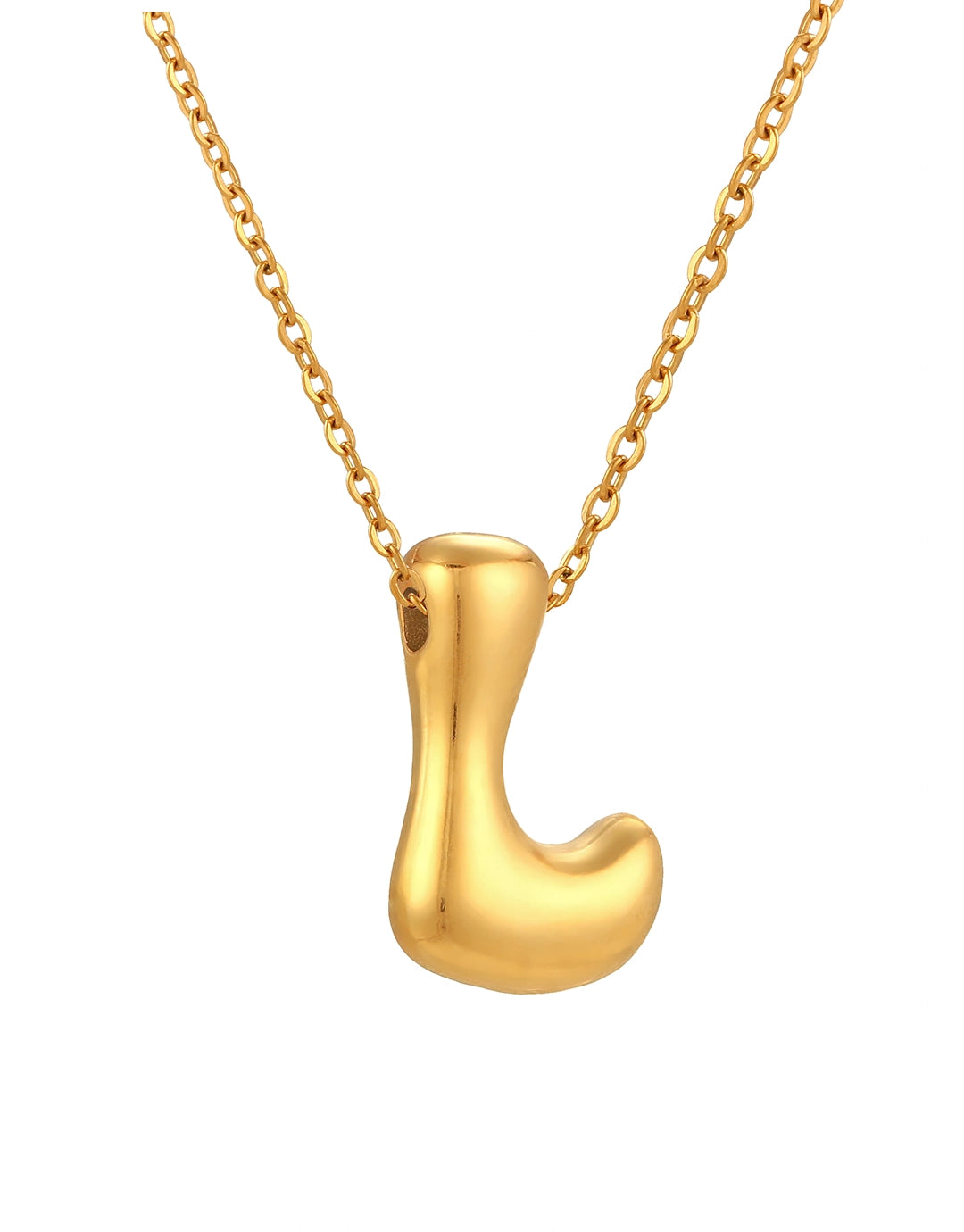 Cloud Letter Pendant Necklace - Gold