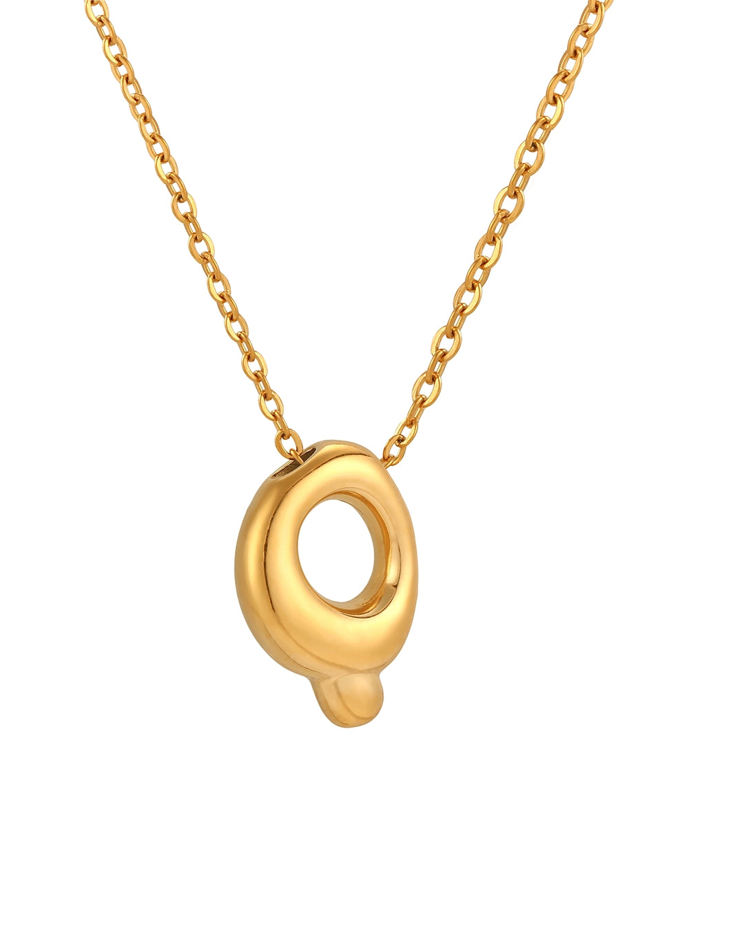 Cloud Letter Pendant Necklace - Gold