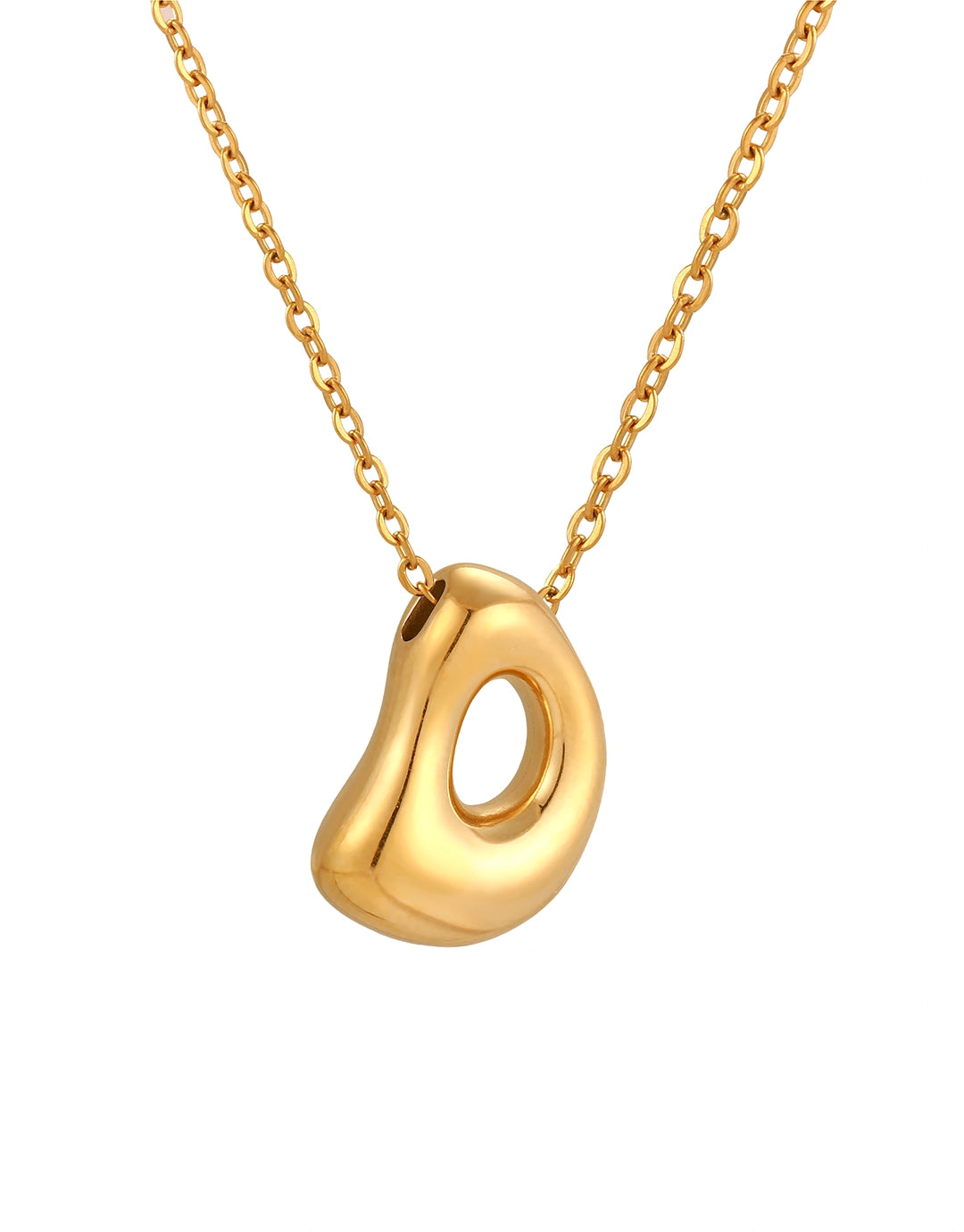 Cloud Letter Pendant Necklace - Gold