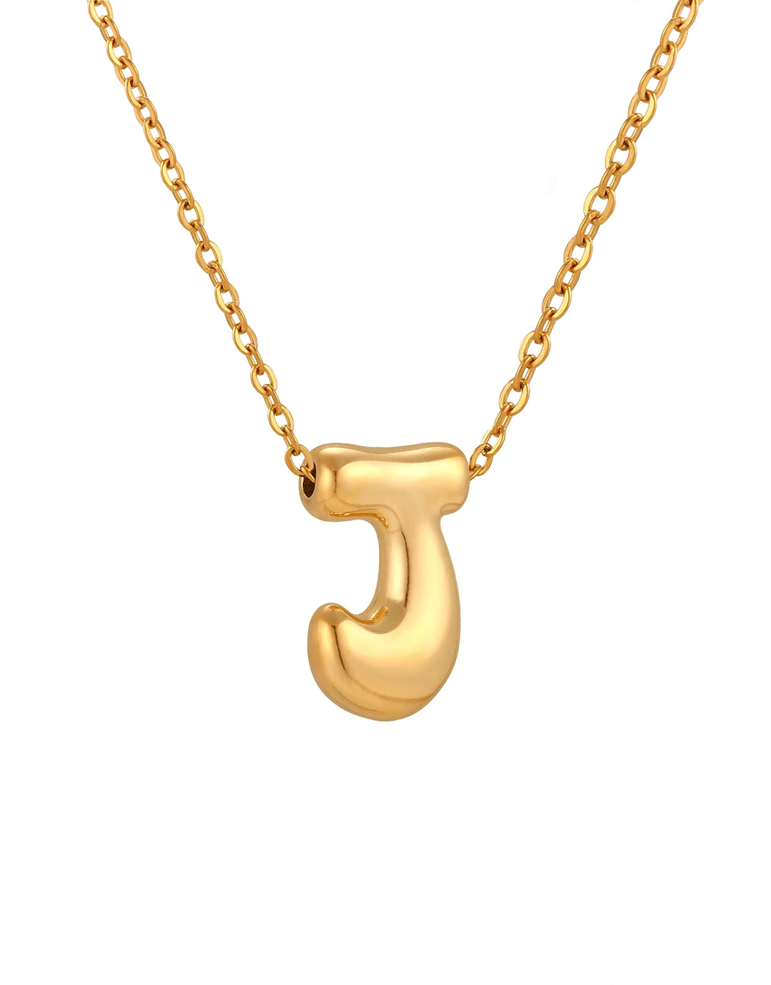 Cloud Letter Pendant Necklace - Gold