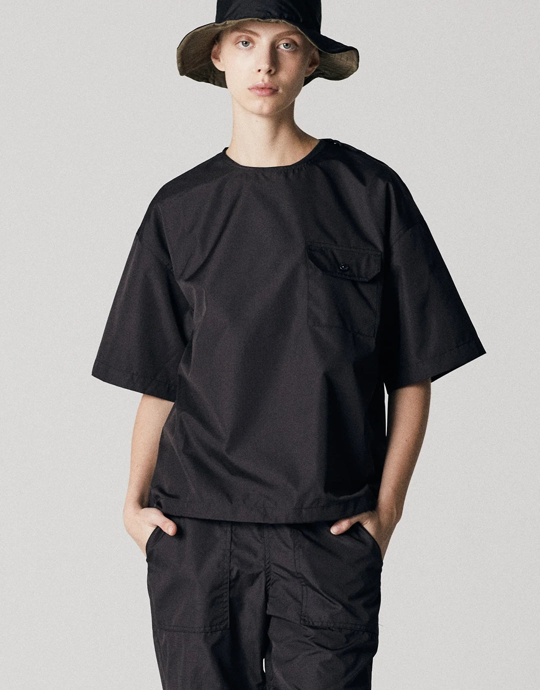 Military Half Sleeve Nylon T-Shirt - Black