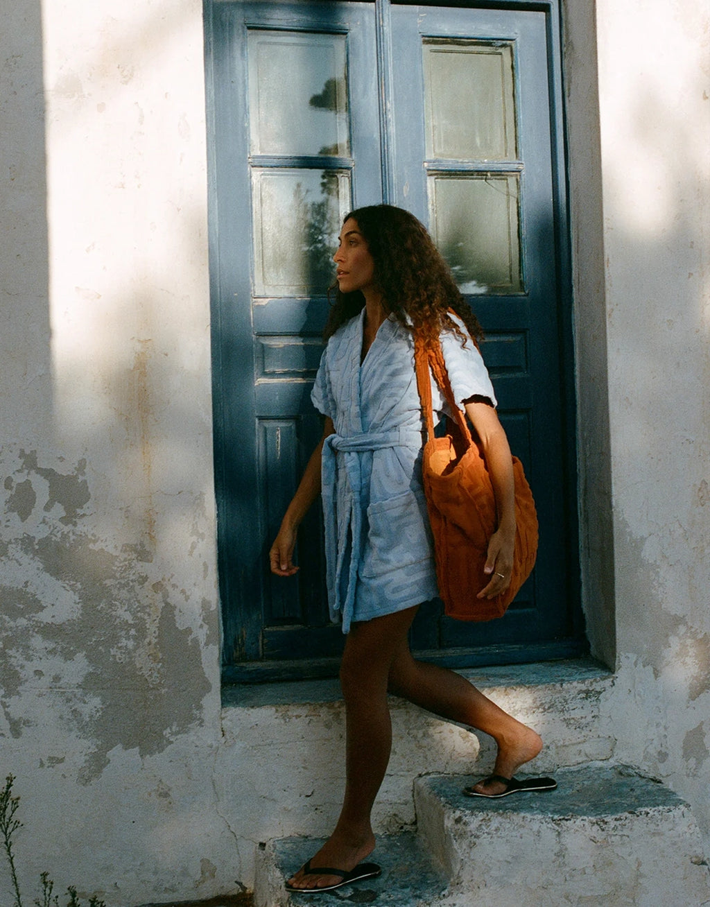 Towelling Mini Robe - Kin Cornflower