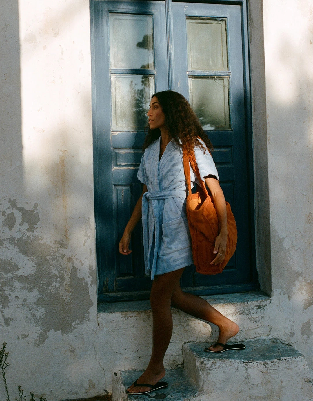 Towelling Mini Robe - Kin Cornflower